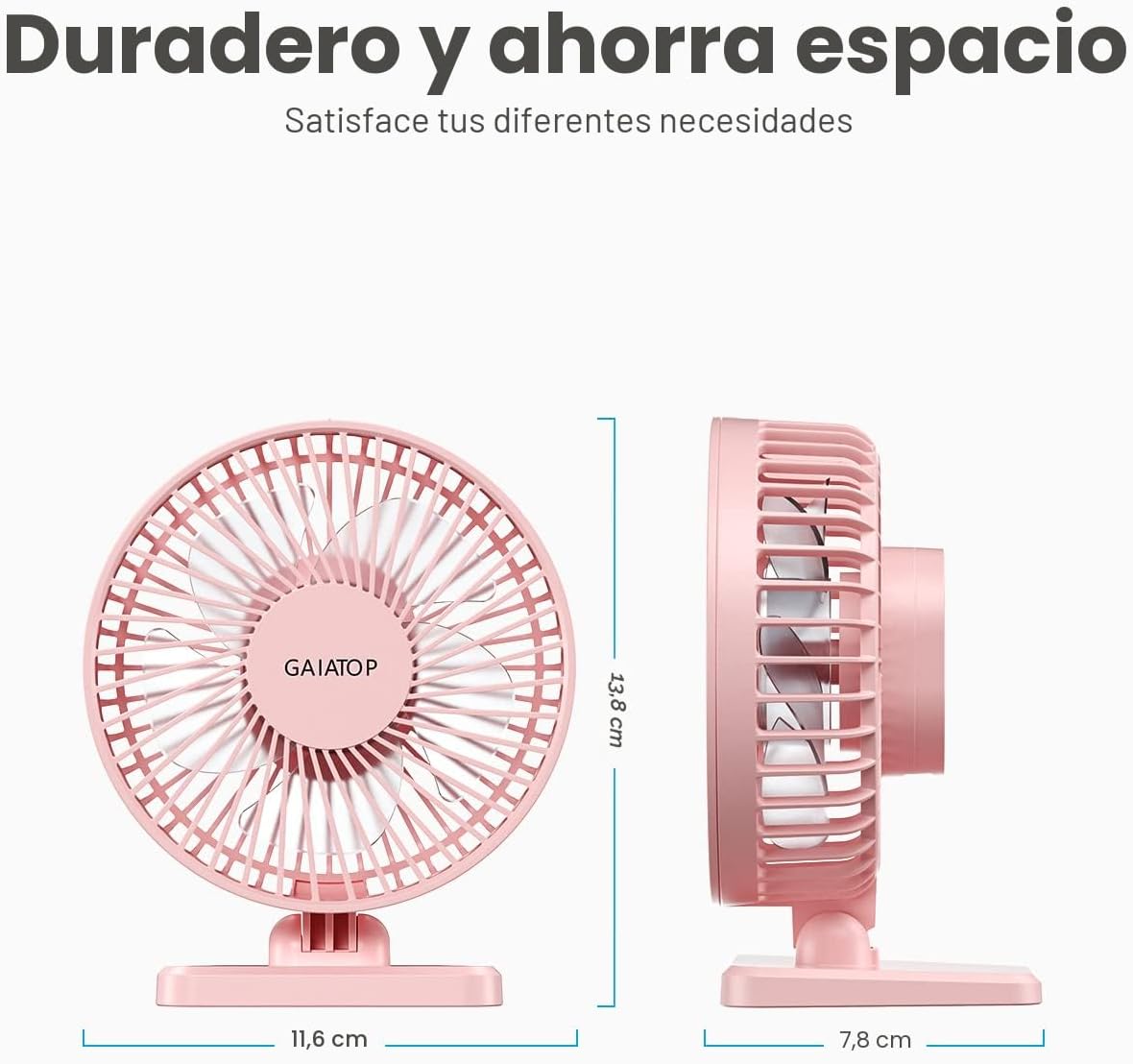 Gaiatop Ventilador de escritorio USB, pequeño pero potente, portáti...