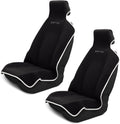 Asiento - Toalla de microfibra premium para asiento de automóvil, impermeable y resistente al sudor, ajuste universal, lavable a máquina, antideslizante, protector de asiento para automóvil, camión, SUV, camioneta (negro, paquete de 2)