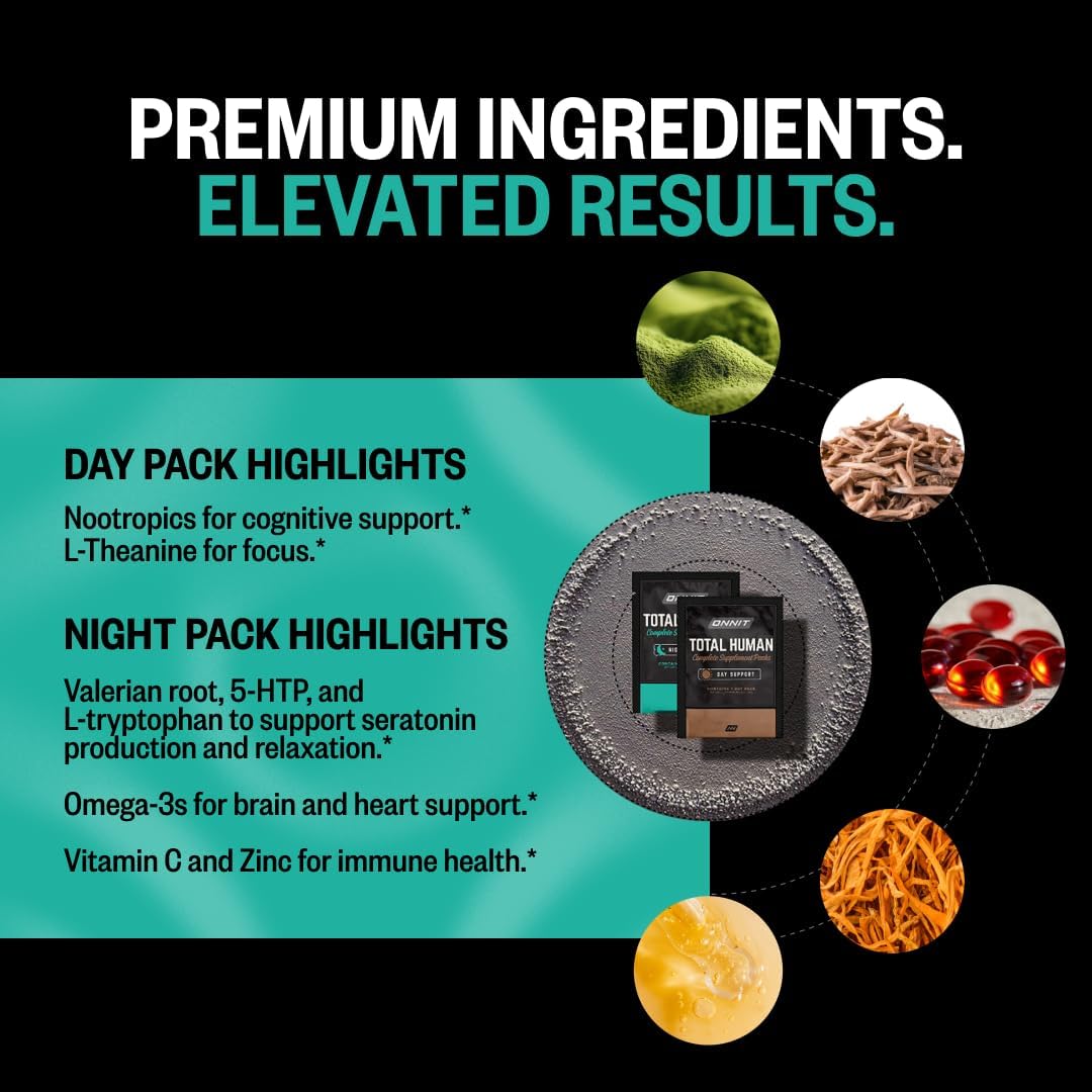 ONNIT Total Human - Paquetes diarios de vitaminas para