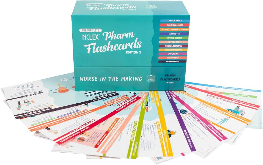 Tarjetas de farmacología Nurse In The Making Más de 150
