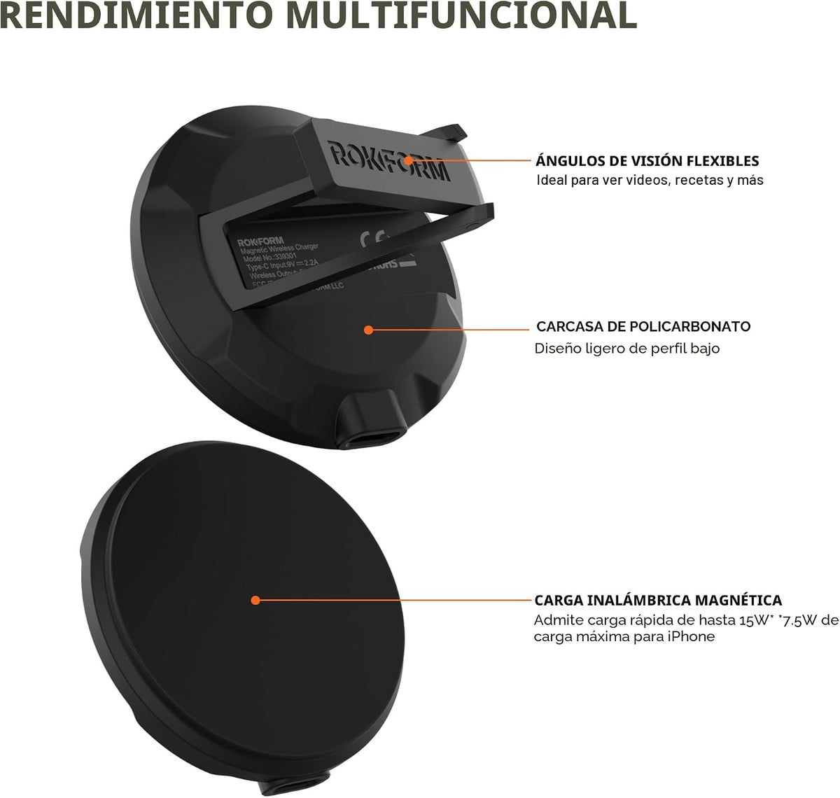 Rokform iPhone 17 Pro Max Crystal + soporte de carga magnético