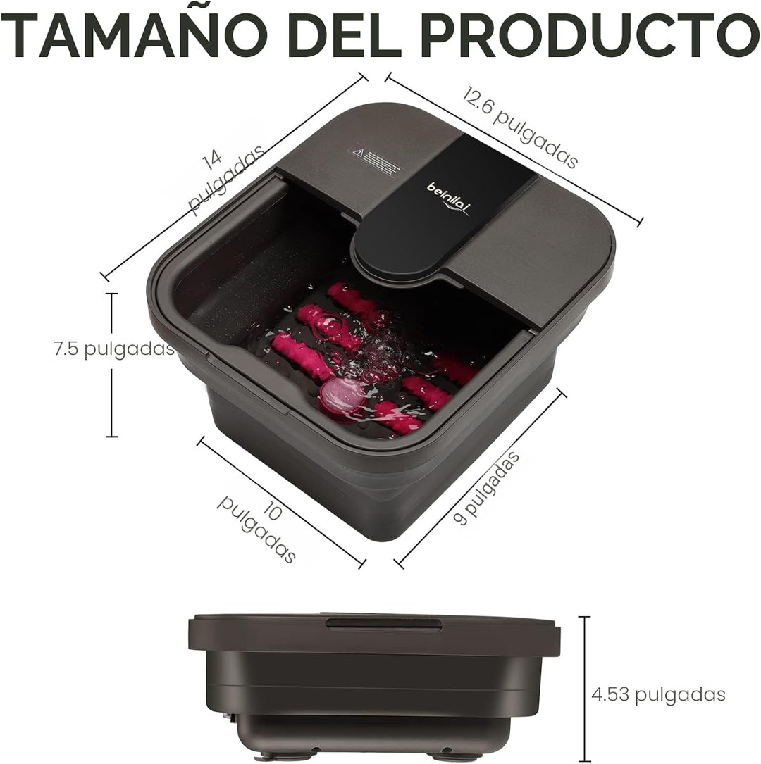 Beinilai Spa para pies plegable, baño de pies con calor y masaje y...