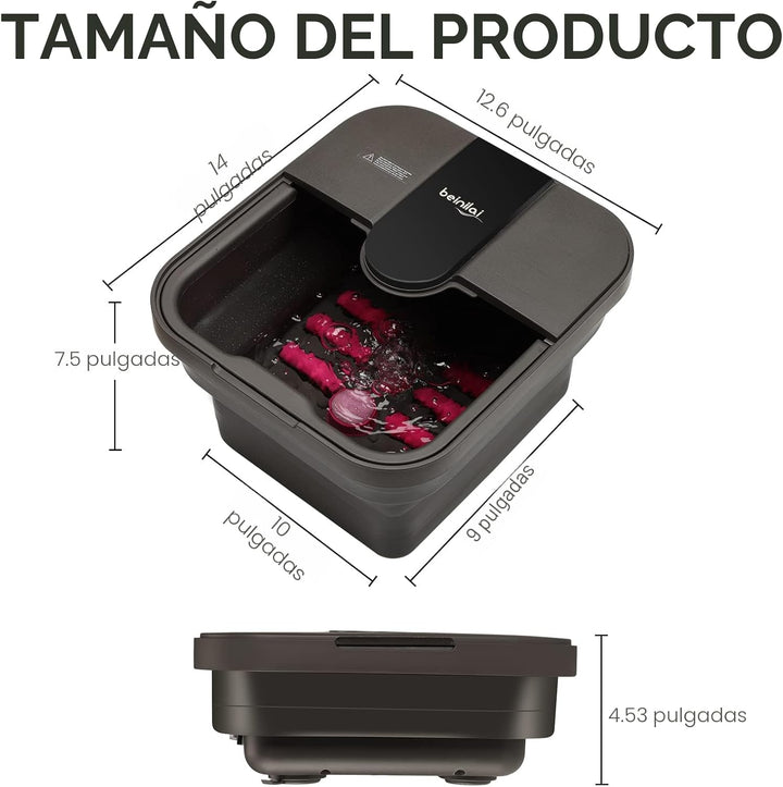 Beinilai Spa para pies plegable, baño de pies con calor y masaje y...