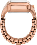 Fossil Reloj de Cuarzo de Acero Inoxidable de Dos Manos para Mujer con Anillo