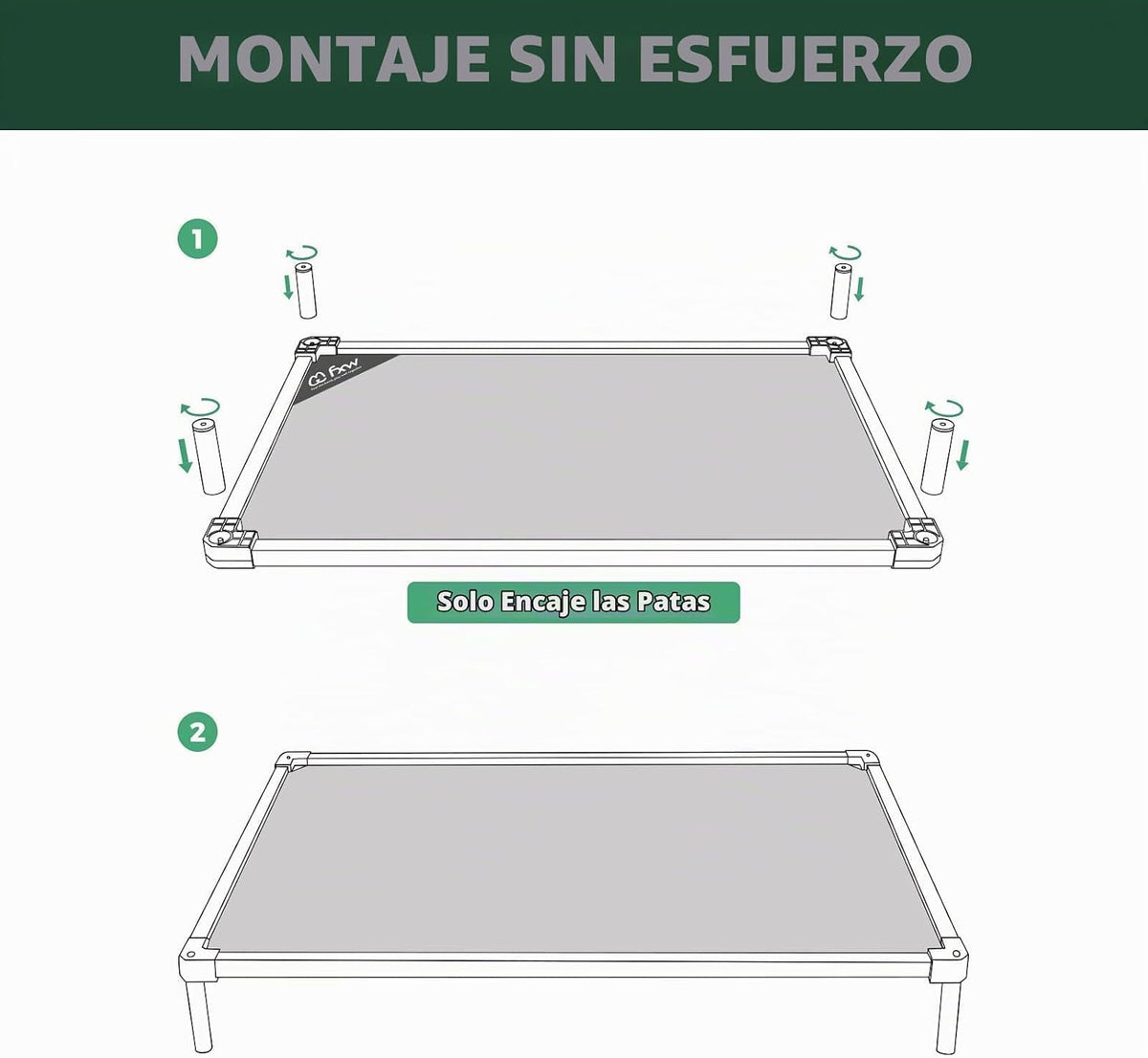 FXW TitanNest Cama Elevada para Perro Grande con Enfoque en Refrigeración y a Prueba de Masticación