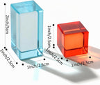 Juego de 30 bloques acrílicos mixtos – 10 largos (1.0 x 1.0 x 2.0 in) + 20 cubos (1.0 x 1.0 x 1.0 in), bloques de gemas arcoíris, juguete apilable sensorial para niños y niñas de 1, 2, 3, 4 años