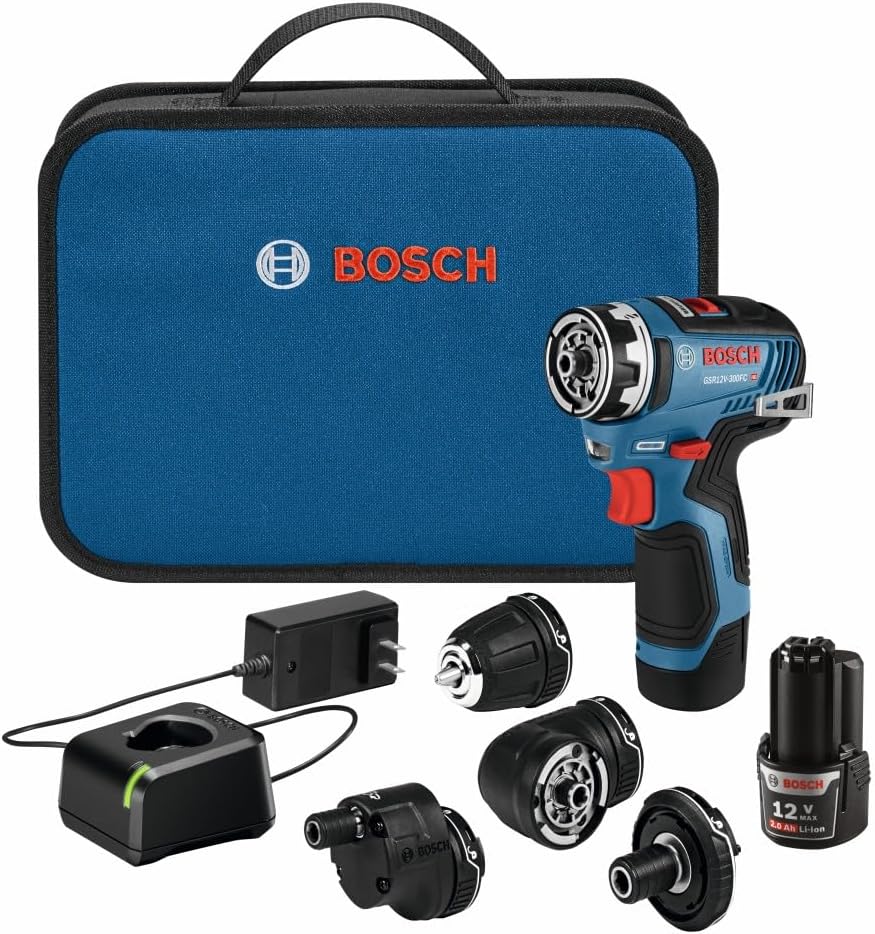 Bosch GSR12V-300FCB22 12V Max Taladro/Driver Sistema Flexiclick 5 en 1
