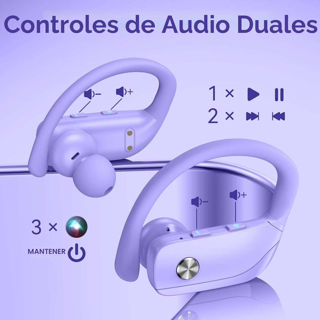 Auriculares inalámbricos Bluetooth 48 horas de reproducción para en...
