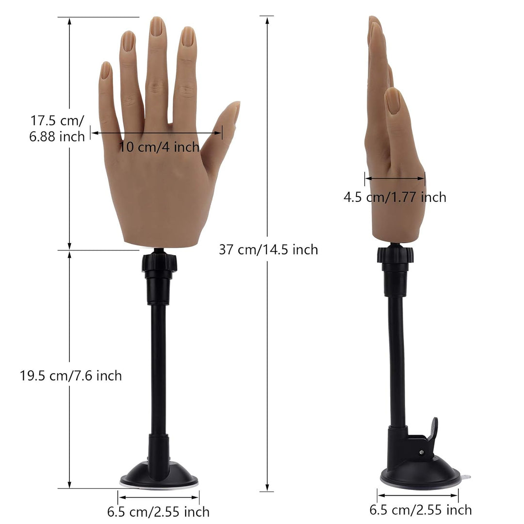 LIONVISON Mano de práctica de silicona para uñas acrílicas con sopo...