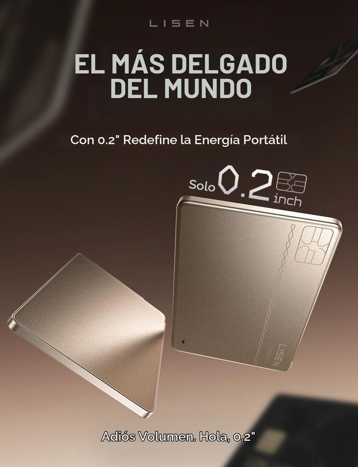 LISEN Cargador de teléfono con tarjeta de carga de 0.2 pulgadas, ca...