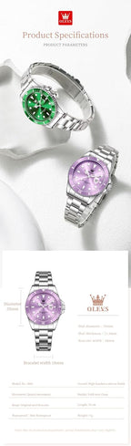 OLEVS Reloj Femenino Clásico de Mujer para Damas Análogo Acero Inoxidable Resistente al Agua Luminosa Día Fecha Dos Tonos de Fácil Lectura en la Muñeca