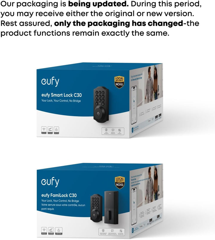 eufy Security Smart Lock C30, cerradura de puerta de entrada sin ll...