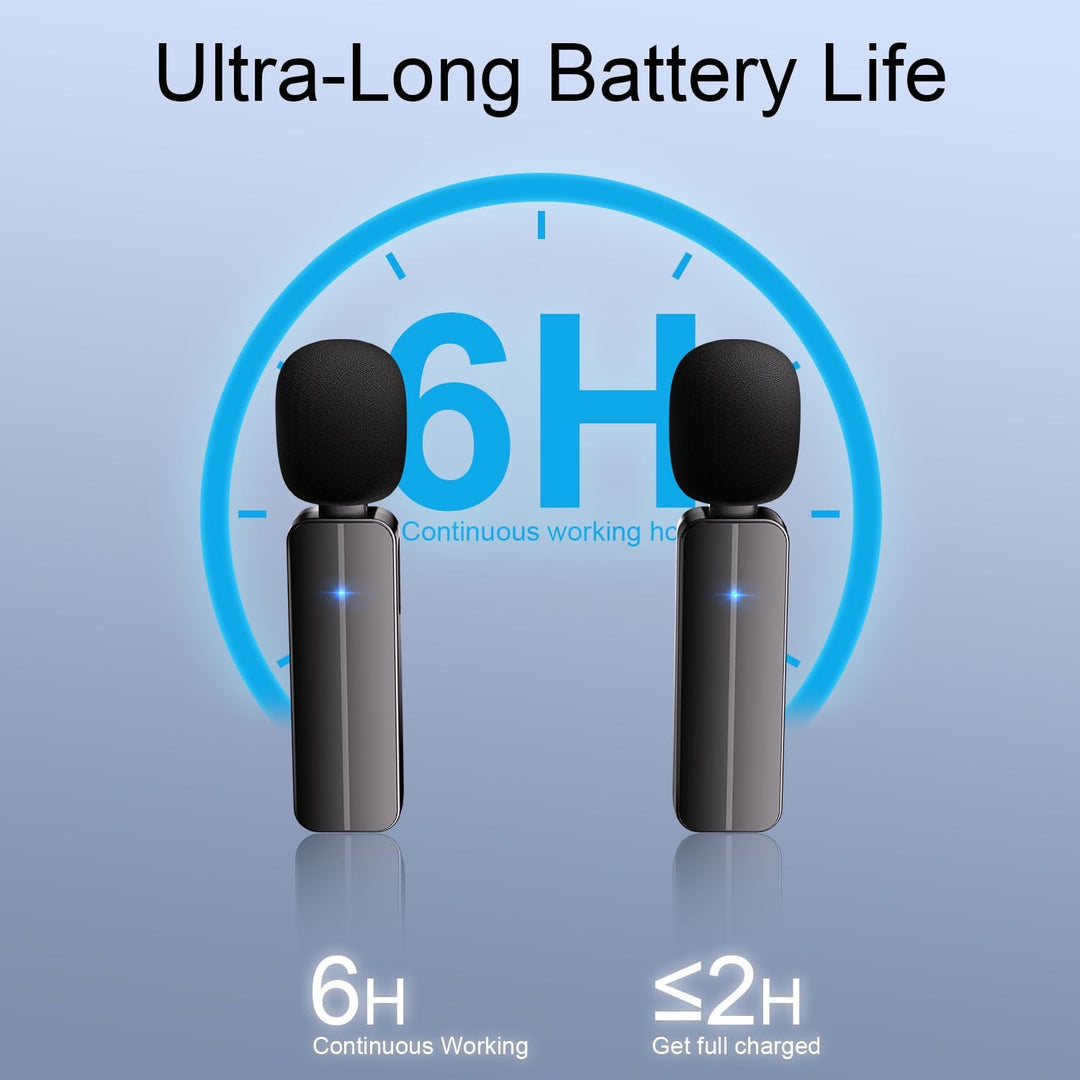 Paquete de 2 micrófonos inalámbricos mini Lavalier de solapa para i...