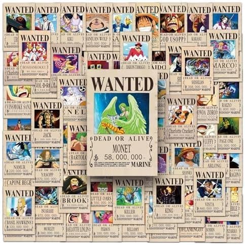100 piezas de pegatinas de póster buscado de One Piece