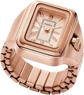 Fossil Reloj de Cuarzo de Acero Inoxidable de Dos Manos para Mujer con Anillo