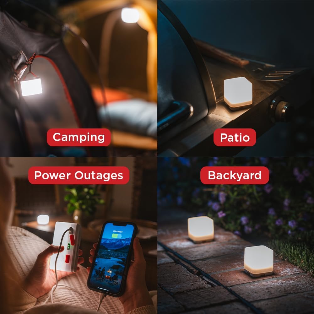 LuminAID Trio Solar Cube LED Lanterns con cargador de teléfono