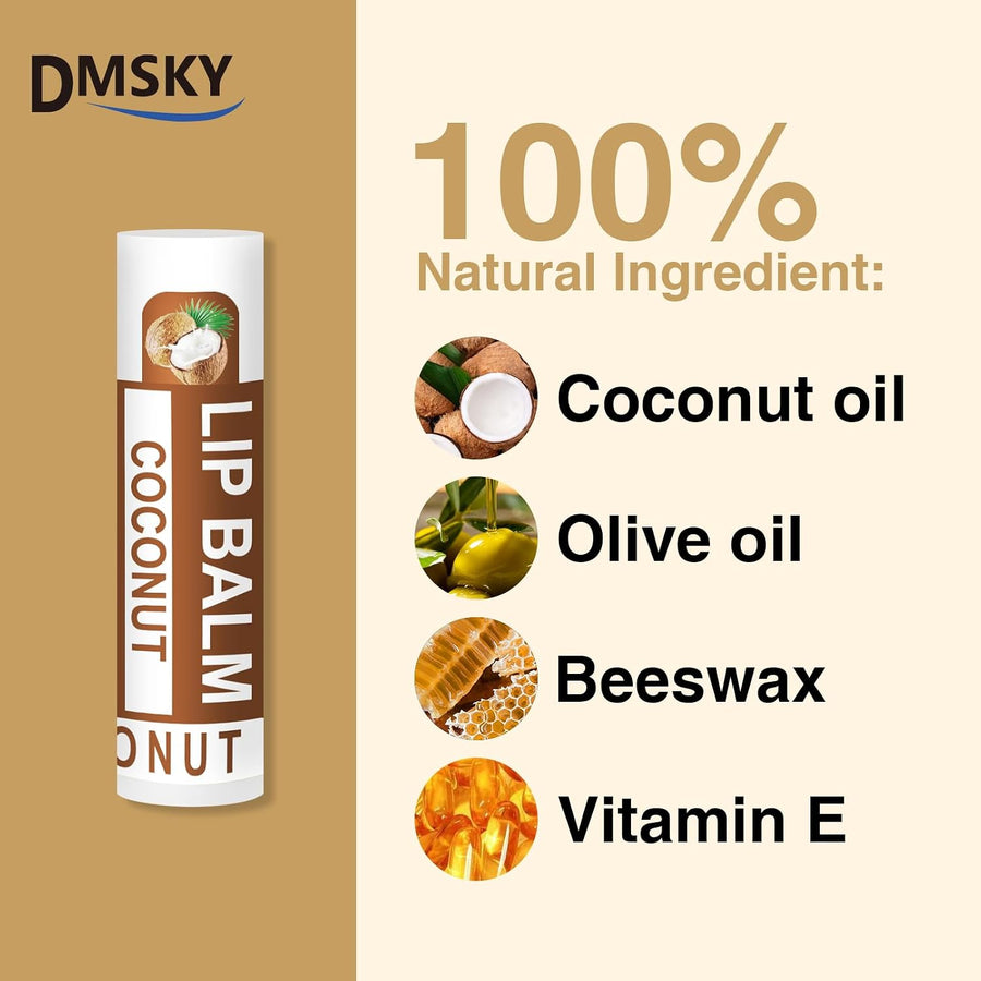 DMSKY Paquete de 120 bálsamos labiales, bálsamo labial natural a gr...