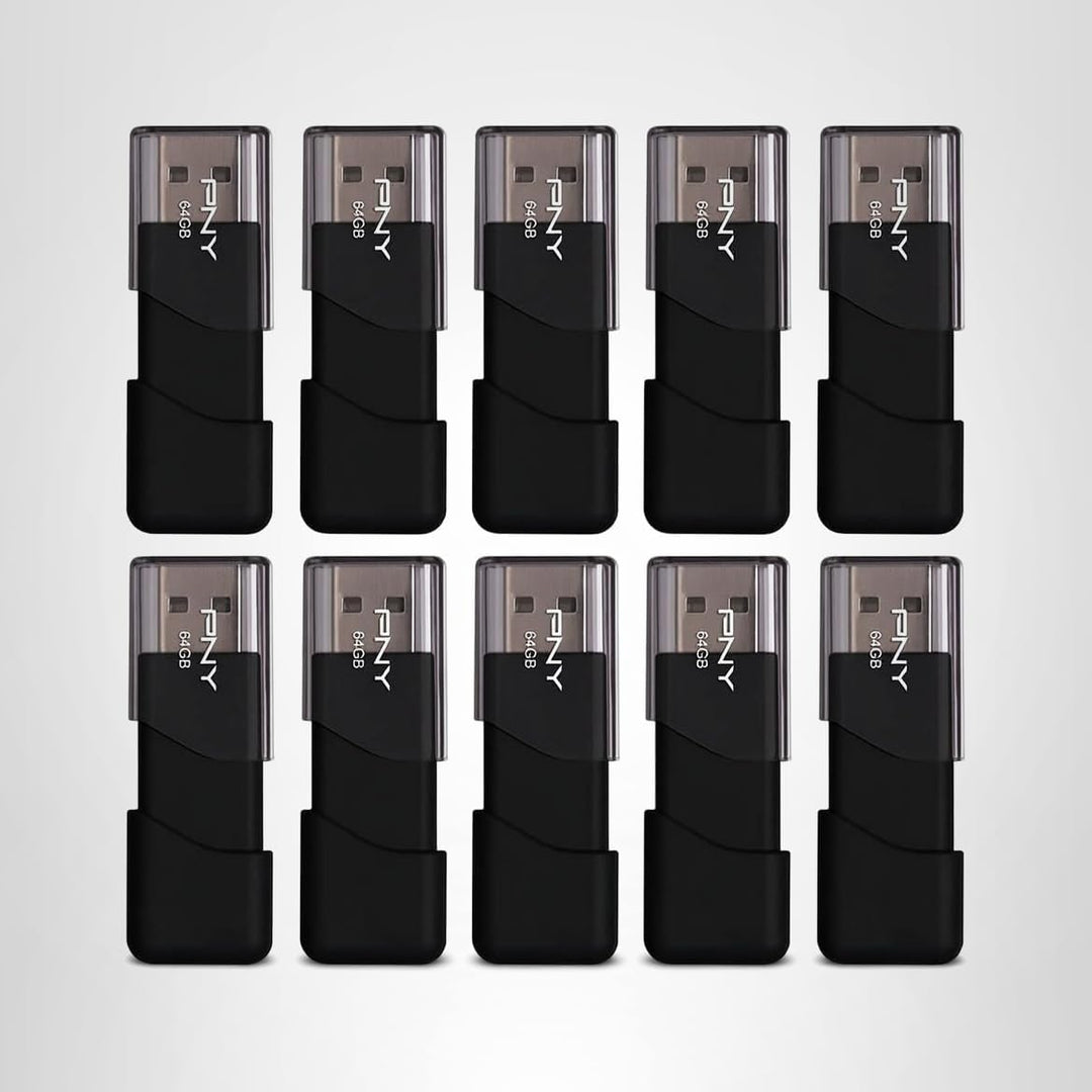 PNY P-FD64GX10ATT03-MP - Unidad flash USB 2.0 (64 GB, 3 unidades, 1...