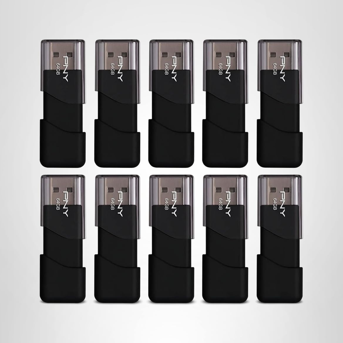 PNY P-FD64GX10ATT03-MP - Unidad flash USB 2.0 (64 GB, 3 unidades, 1...