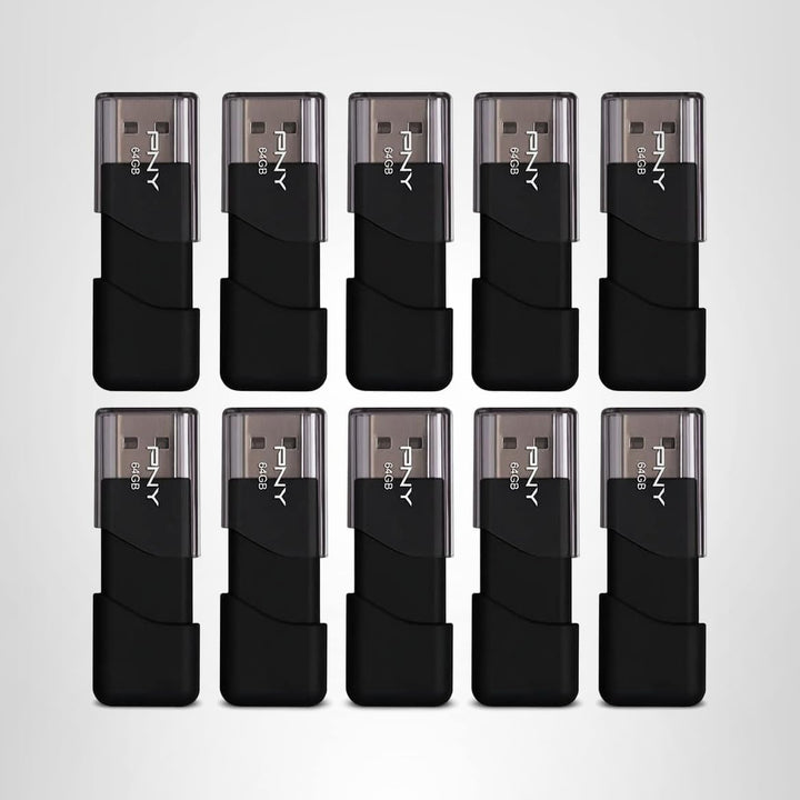 PNY P-FD64GX10ATT03-MP - Unidad flash USB 2.0 (64 GB, 3 unidades, 1...