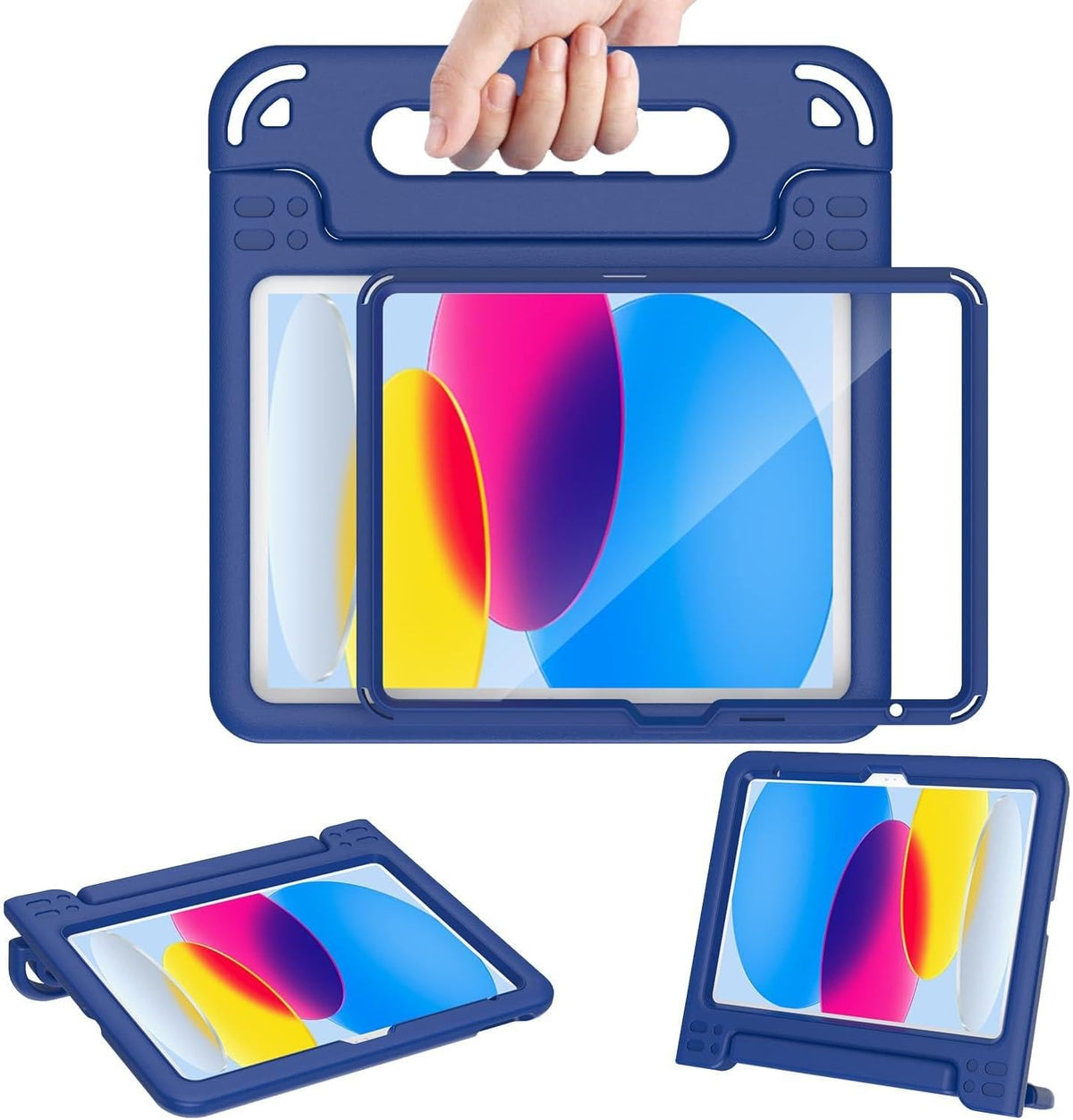 Funda infantil para iPad (A16) de 11ª generación de 11 pulgadas 2025, iPad de 10.9 pulgadas 2022 con protector de pantalla integrado, duradero, a prueba de golpes, ligera, con mango para i Pad
