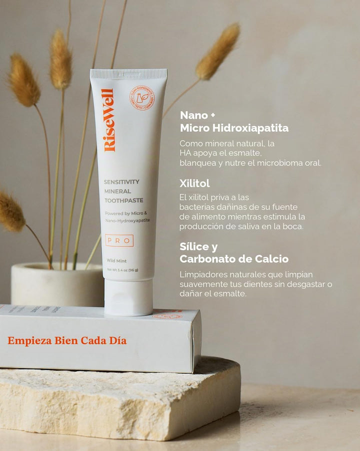 RiseWell PRO - Pasta de dientes mineral - Pasta de dientes micro y...
