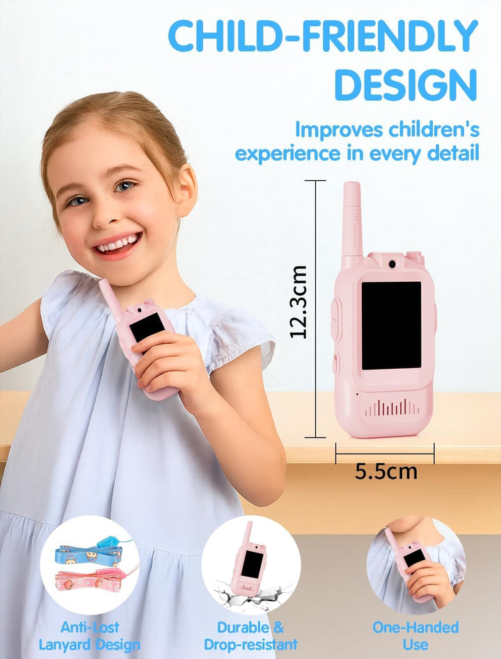 Walkie Talkie para niños con video: paquete de 2 juguetes recargabl...
