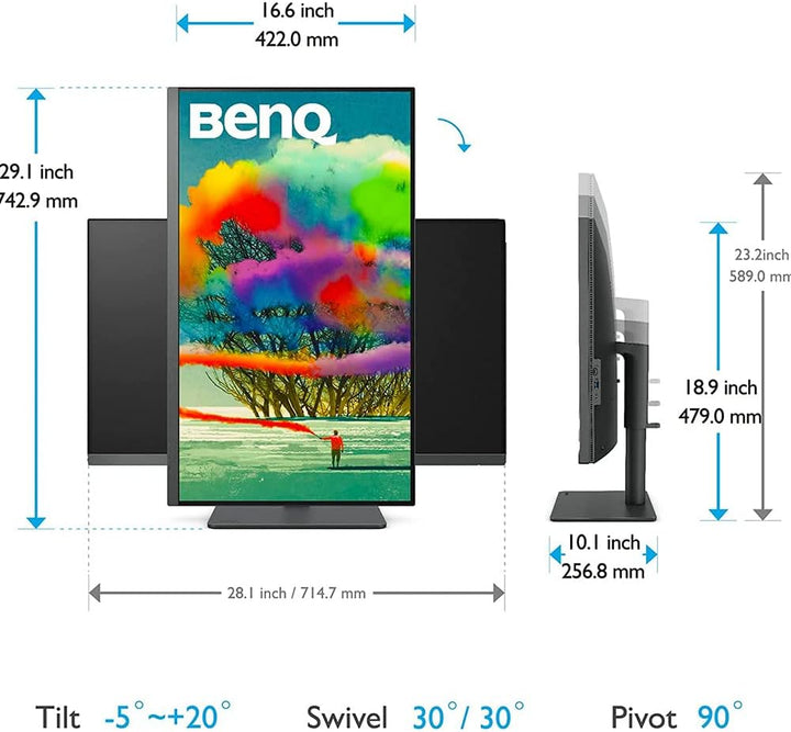 BenQ Monitor PD3205U listo para Mac de 32 pulgadas, 4K UHD 99% Rec....