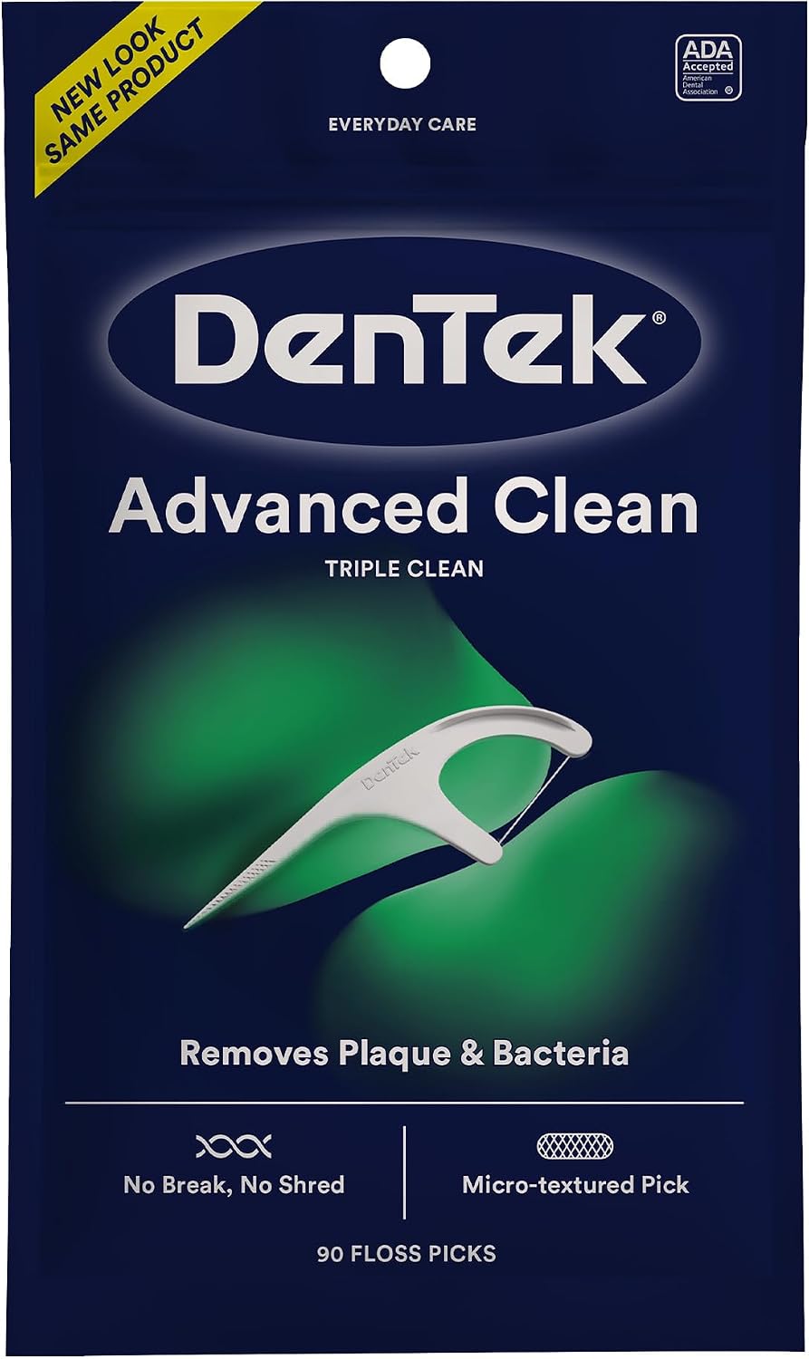 DenTek Triple Clean Picos de hilo dental de limpieza avanzada, hilo...