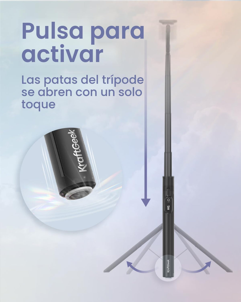 KraftGeek Trípode Magnético para Teléfono para iPhone, Trípode JustTap para MagSafe