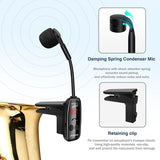 Micrófono inalámbrico para saxofón, micrófonos UHF para saxofón, mi...