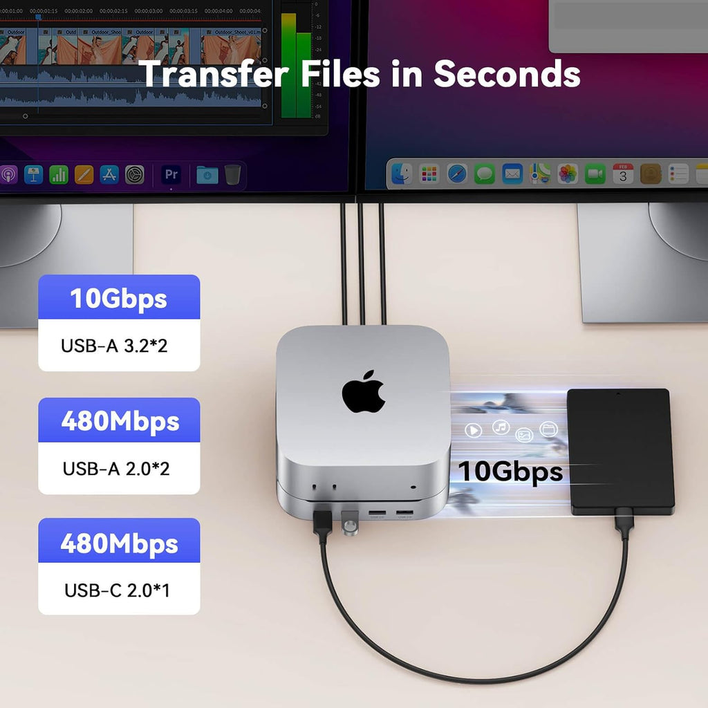 Mac mini M6, M5 Pro, M4 Dock con carcasa SSD M.2 NVMe de 8 TB