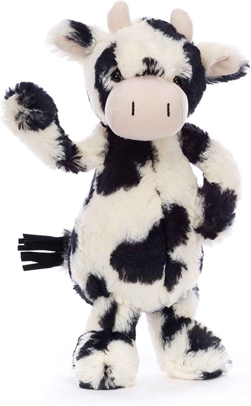 Jellycat Becerro Tímido, Animal de Peluche, Mediano de 12 Pulgadas - Juguete de Peluche Clásico del Patio de la Granja - Regalo Clásico para Niños