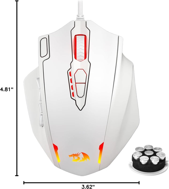 Redragon M908 Impact RGB LED MMO Mouse para juegos con 12 botones l...