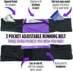 Riñonera ajustable de 3 bolsillos para correr, riñonera para entrenar con respaldo resistente al sudor, soporta todos los modelos de iPhone (negro/negro, XS)