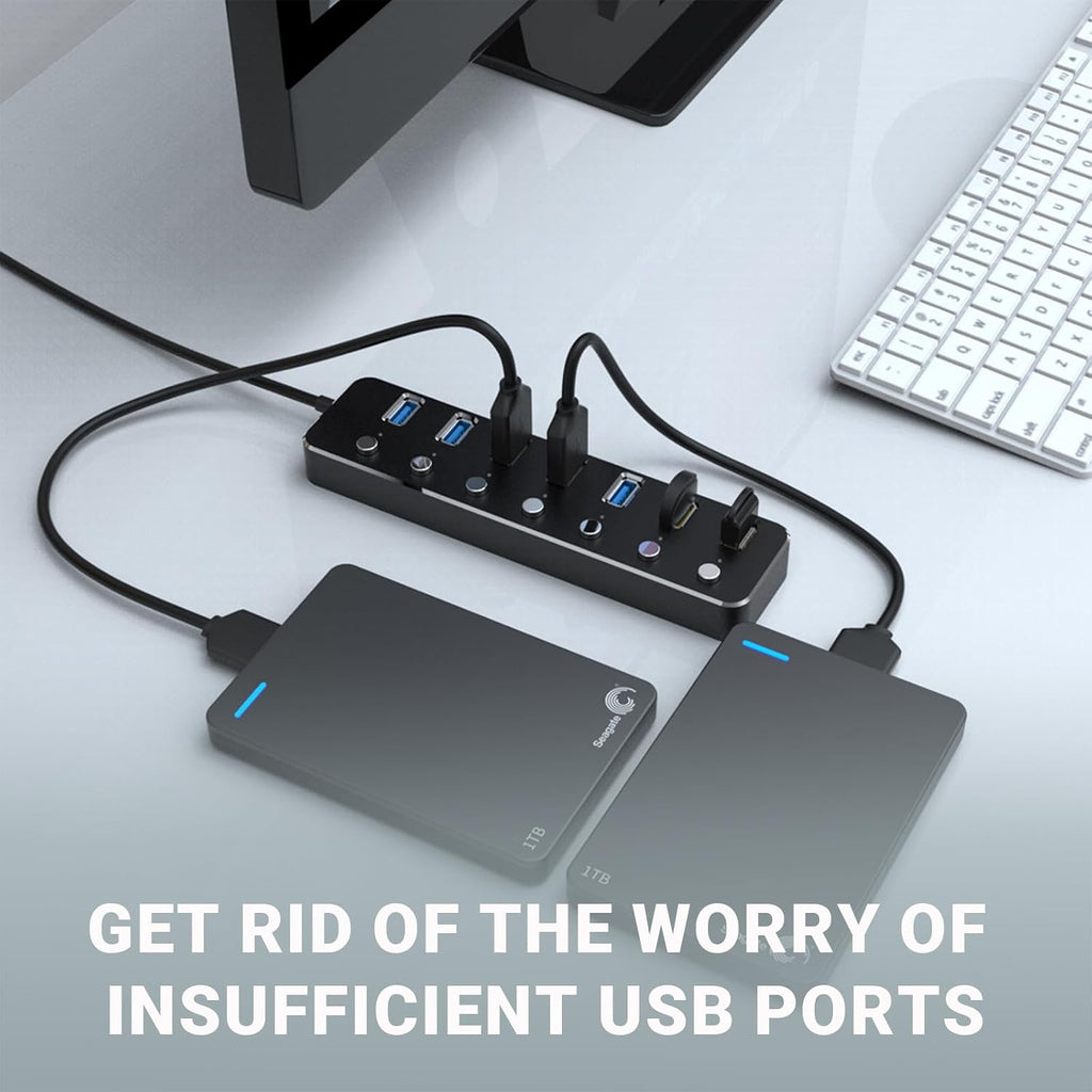 PLERAVOX, hub USB 3.0 de 7 puertos