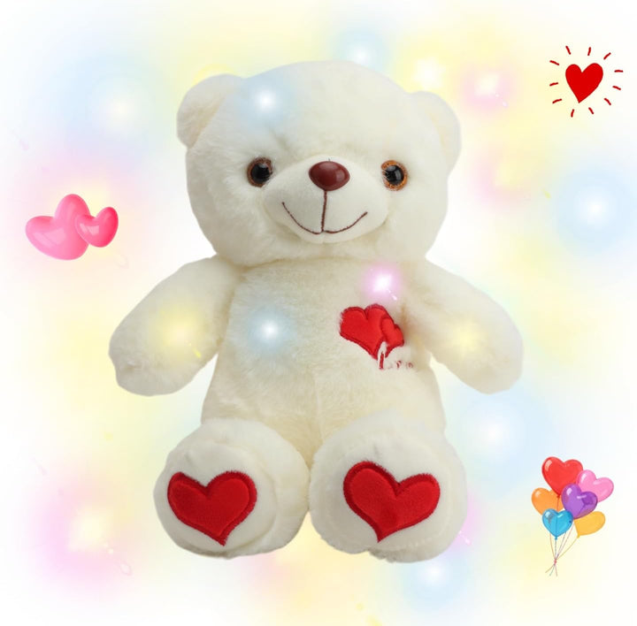 unsnurnoch Oso de peluche iluminado de 12 pulgadas, oso de peluche...