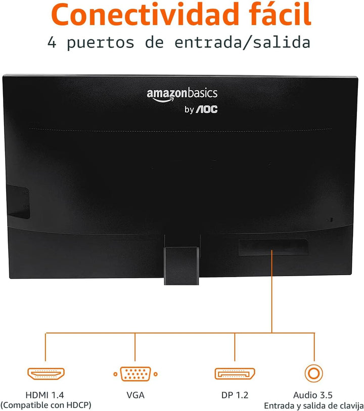 Amazon Basics Monitor IPS Full HD de 24 pulgadas, 75 Hz, 1080P, HDM...