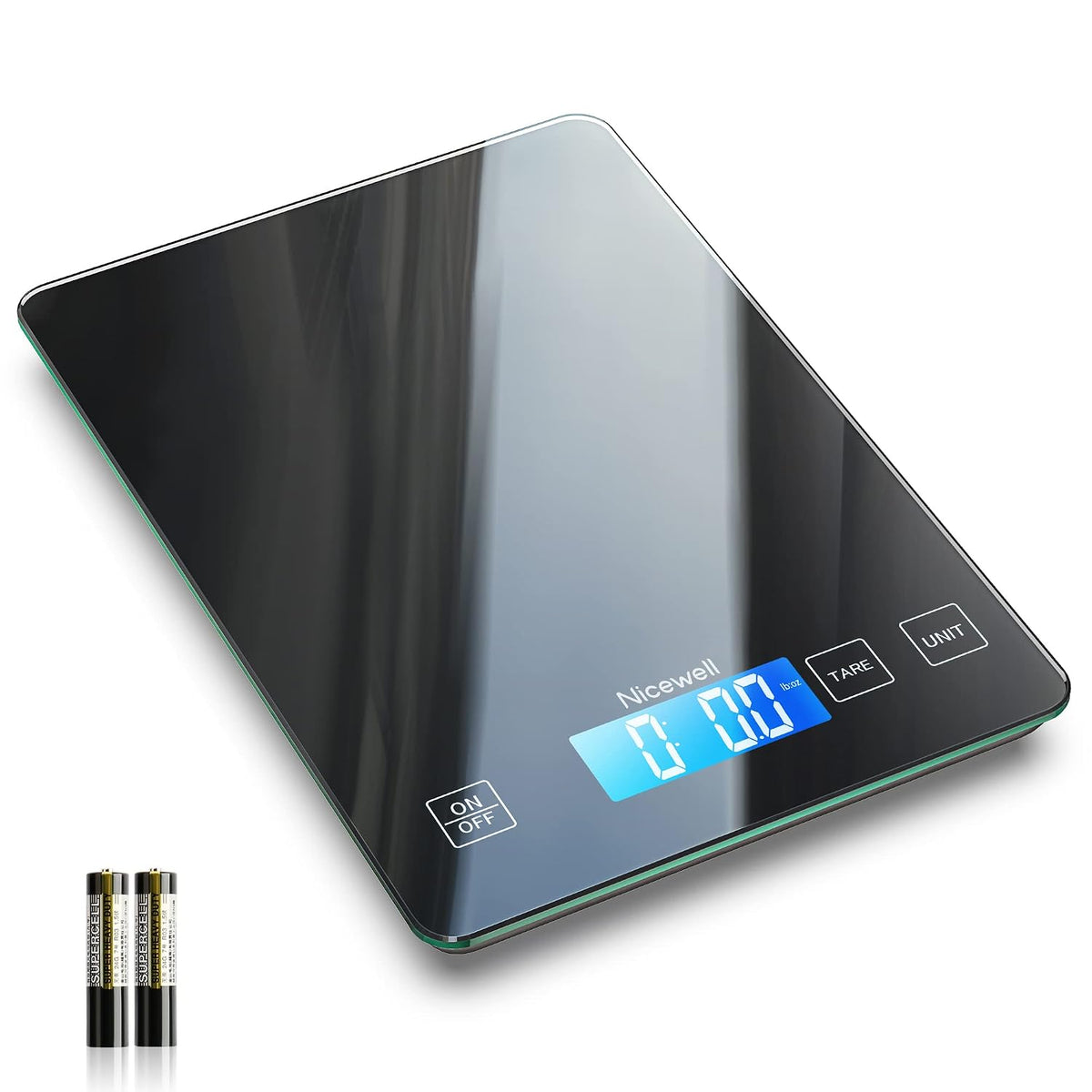 Báscula de alimentos digital de peso gramos y onzas, 22 libras/10 kg báscula de cocina para cocinar hornear, 1 g/0.1 onza precisión graduación, elegante plataforma de vidrio templado