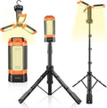 Lámpara SakerPlus Luz de campamento portátil con soporte, luz de trabajo al aire libre de 20000 mAh, 800-3200 lúmenes, altura de 6.1 pies con trípode desmontable, LED regulable de 3300 a 6500 K, linterna de