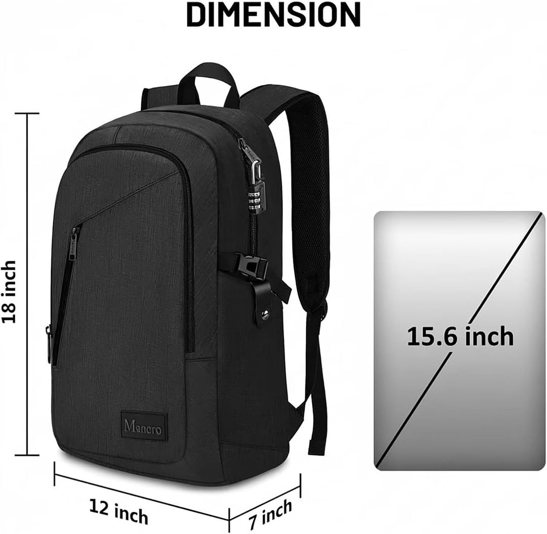 Mancro Mochila para laptop de viaje de negocios, bolsa delgada anti...