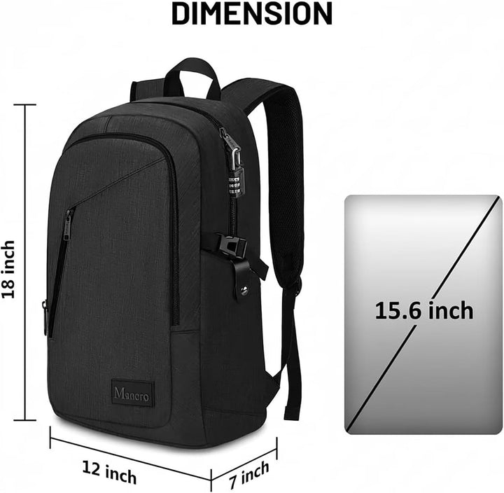 Mancro Mochila para laptop de viaje de negocios, bolsa delgada anti...