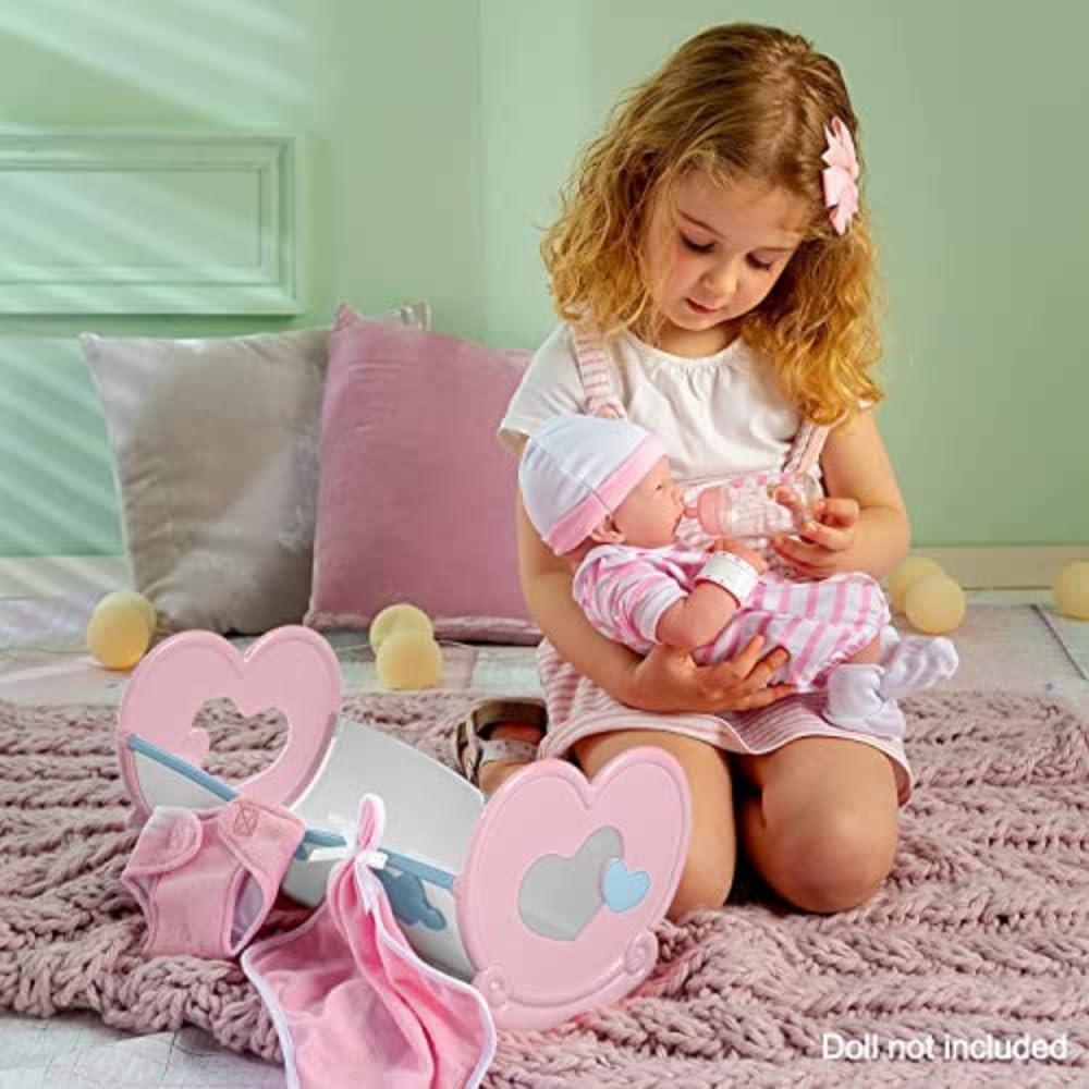 JC Toys Cuna mecedora para muñecas de bebé para mantener el tiempo