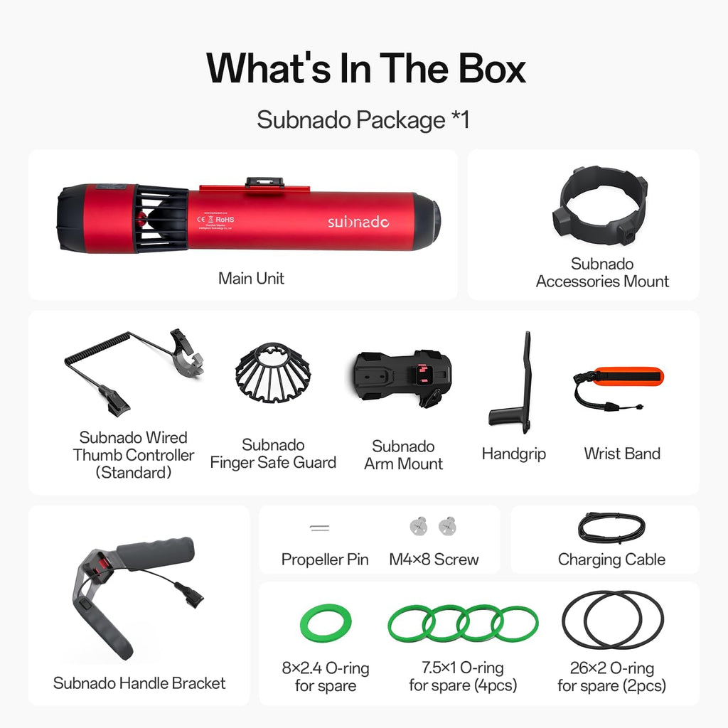 Waydoo Subnado - Patinete subacuático, scooter de mar con control de pulgar para tabla de remo SUP, adecuado para piscina, buceo y esnórquel, scooter acuático compacto y portátil para adultos y niños
