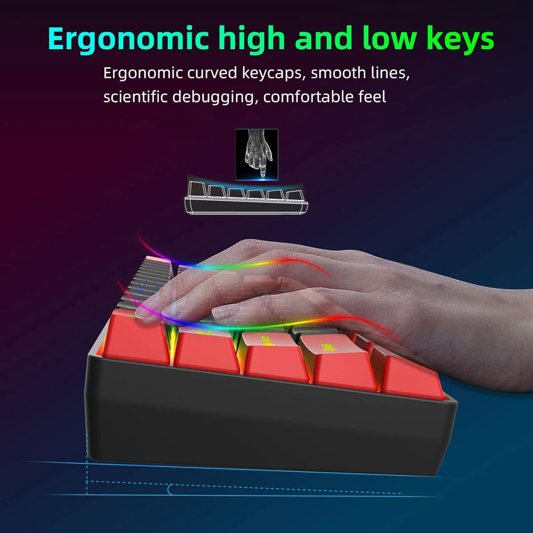 Snpurdiri - Teclado para videojuegos 60% con cable, ultra compacto,...