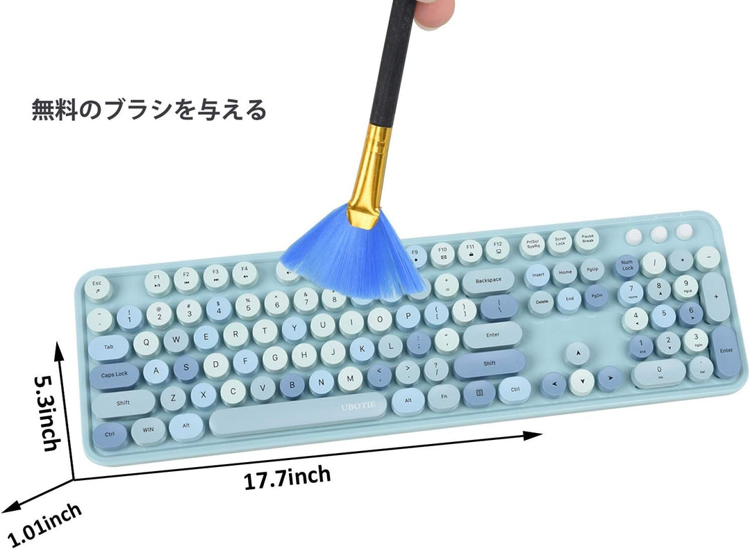 UBOTIE Teclado inalámbrico colorido para computadora y mouse óptico...