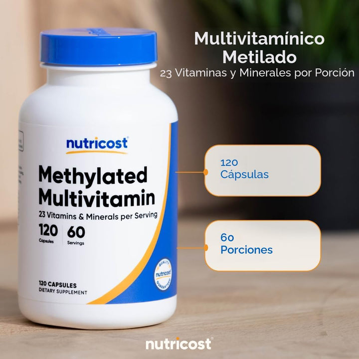 Nutricost Multivitamínico metilado 120 cápsulas, 60 porciones - 23...