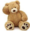 MorisMos Oso de peluche gigante con huellas grandes, animales de peluche, color marrón claro, 39 pulgadas