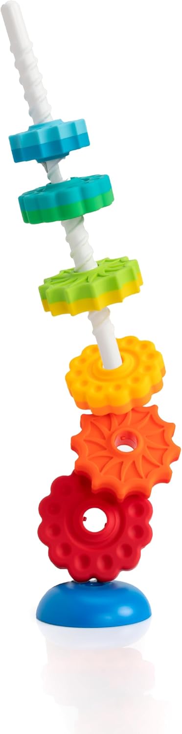 Fat Brain Toys SpinAgain, juguetes para apilar y girar para bebés y niños pequeños de 1 año o más
