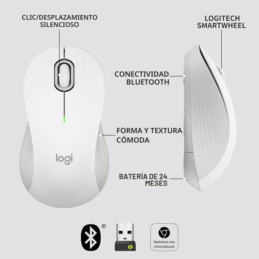 Logitech Signature M550 - Ratón inalámbrico para manos pequeñas a m...